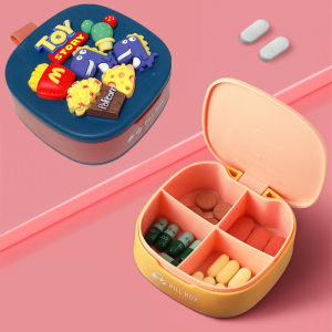 Cute Cartoon Pill Box Pocket Portable Small Mini Large Capacity Storage Box out Waterproof Sealed Box Medicine Separating Box