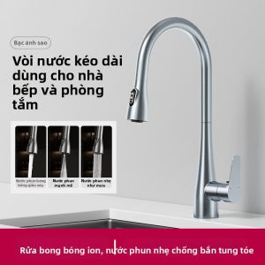 Vòi Nước Bếp Xoay Đa Chức Năng Inox 304
