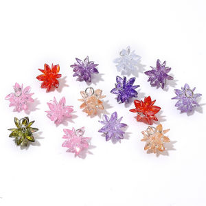 1Pc 12mm Handmade Zircon Crystal Beads Charms Flower Shapes for Women Fashion Earrings Bracelet DIY Jewelry Making Supply