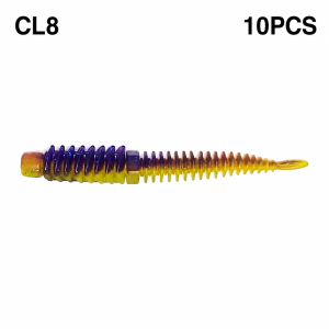 Hopeblaze 10Pcs Soft Lures 10cm Thread TPE Worm Suitable for Jig Hook Carp Bass Swimbait Silicon Bait Fishy Flavor Pesca Gear
