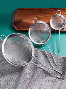 Large Stainless Steel Kitchen Sieve for Home Use Noodle Soup Dumpling Soy Milk Strainer Oil Drainage Utensil Cooking Tool