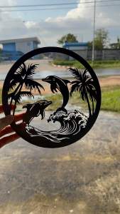 เหล็กฉลุลายโลมา เหล็กฉลุลายรูปปลาโลมา ปลาโลมา สำหรับติดตกแต่งบ้าน ประตูหน้าต่าง ประตูเหล็กดัด