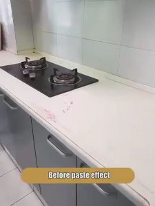 5Mx60CM 3D Gloss Pearl Plain Wallpaper Self-Adhesive Waterproof Anti-Oil Sticker for Kitchen Living Room Decor