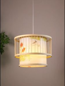 THAILUCKY โคมไฟระย้าไม้ไผ่แฮนด์เมดเวียดนาม สีธรรมชาติ สไตล์ญี่ปุ่น เหมาะสำหรับตกแต่งร้านอาหารและร้านกาแฟ