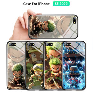 Hontinga Cute Roronoa Zoro Usopp Casing For Iphone 15 Pro Max 14 11 12 13 Pro Max Mini Plus 5G Case Tempered Glass Back Casing Hard Cases