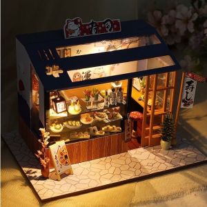 TWH DIY Miniature Toko Sushi Doll House Rumah Boneka Restaurant Sushi Do It Yourself