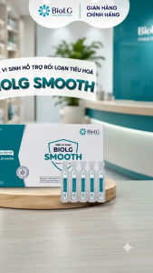 Men vi sinh hỗ trợ rối loạn tiêu hóa cho trẻ trên 6 tháng BiolG Smooth 20% voucher follow shop hộp 12 gói 20ml