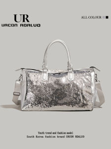 UR Travel Bag Short Trip Lightweight Large Capacity Glitter Handbag Single Shoulder Bag for Business Trips And Leisure Activities