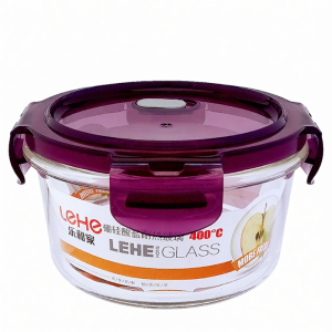 Glass Crisper Lunch Box round Microwave Oven Special Office Worker Lunch Box Sealed Lunch Box Bento Bowl