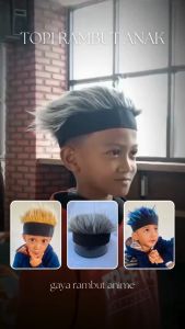 Topi Wig Anak | Topi Wig Bochah | Bahan Premium Korea Topi Bulu Viral | Topi Wig Rambut Pendek Gaya