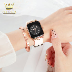 OLEVS resmi autentik jam tangan wanita dewasa terbaru 2024 anti air digital persegi dial jam tangan cewek original import