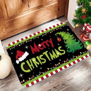 VIKAMA Creative Christmas Carpet Soft Doormat Welcome Carpet Living Room Carpet Rug For Bedroom Outdoor Carpet Christmas Decorat