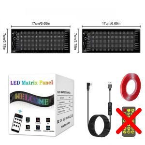 Màn Hình LED Ma Trận Pixel Tự Chế 1/2 Chiếc Hiển Thị Hình Ảnh Xe Tải Biển Hiệu Xe Hơi Hoạt Hình Điều Khiển Bằng Ứng Dụng Bluetooth Màn Hình LED Linh Hoạt Lập Trình Được