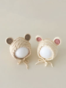 Warm Knitted Woolen Baby Hat Autumn Winter Style Cute Ear Design Windproof Outdoor Cap for Infants And Toddlers