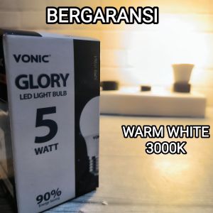 VONIC GLORY LAMPU LED BULB 5W 7W 9 WATT CAHAYA WARM WHITE 3000K (KEKUNINGAN) SNI BERGARANSI 2 TAHUN BOHLAM BOLAM BAGUS BERKUALITAS
