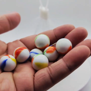 ลูกแก้ว หยกลาย 16มิล บรรจุ 70 ลูก ลูกกลม แท้ไม่ลอก ใช่งานภายนอก น้ำได้