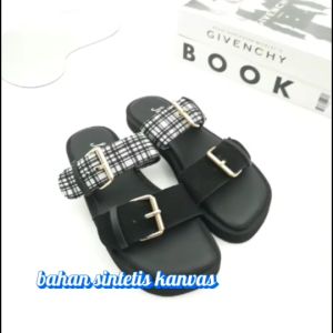 JANITRA OFFICIAL SHOP/ Milano Sandal Platform Wanita Suede Kanvas Ban Dua Strap Sendal Model Korean