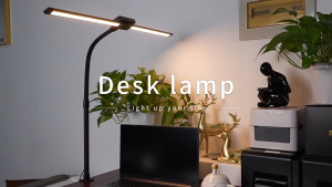 0แสงสีฟ้า โคมไฟตั้งโต๊ะ ไฟ LED สองหัว 28W 25โหมดแสง หรี่ไฟได้5ระดับ 80cm คอห่านงอได้360องศา 60s/10Minตั้งเวลา ไฟ ไฟหนีบคอห่านแบบ 2 ขั้ว เหมาะสำหรับสำนักงาน/ห้องนอน/เรียน/ทำงาน