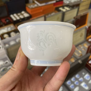 High-End Ceramic Hollow out Chicken Owner Cup for Tea Drinking Gongfu Tea Set Vintage Chinese Style Handmade Porcelain Cup