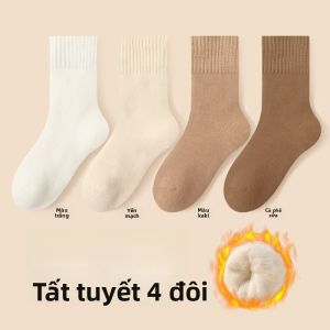 MiiOW | Tất ấm mùa đông dày dặn cho nữ Tất ấm dài bằng cotton mùa đông Tất sàn chống trượt Tất ấm mùa đông dài đến bắp chân