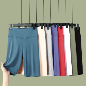 Modal High Waist Belly Compression Leggings Womens Safety Pants Shorts Stretch Tight Shorts Inner Wear Fashion Tape Thin