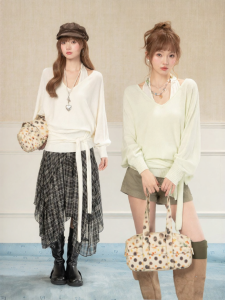 loveheynew | Bộ Quần Áo Kni Pháp Phong Cách Thắt Dây Elegance