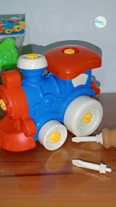 Mainan Bongkar Pasang Obeng Baut Kereta Train Helicopter Pesawat SNI