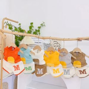 [B17] Đồ bộ ba lỗ Tổ ong chữ M chất liệu thoáng mát kiểu dáng đáng yêu dành cho bé trai bé gái từ 4 - 15kg - DH KIDS