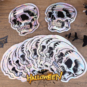 ถุงบรรจุภัณฑ์ลูกอมสำหรับฮัลโลวีน5/100ชิ้นกระโหลกเลเซอร์ถุงซีลด้วยตนเองอาหารลูกกวาดของขวัญขนมขบเคี้ยวเครื่องประดับถุงพลาสติกใส