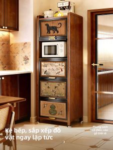 MEISD | Kệ Microwave Đa Năng Cho Khoảng Cách hẹp Thép Lưu Trữ Bếp
