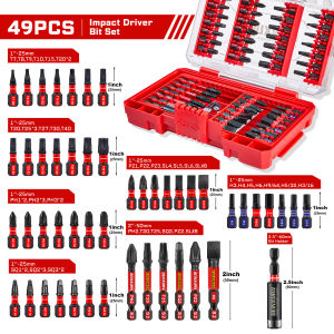 Geinxurn 49Pcs S2 Impact Bits With Case & 2.36 In Holder Motorcycle Repair Tools & Suitable for Motorcycle Maintenance