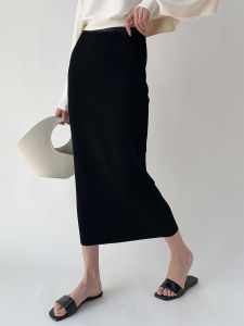 กระโปรงสั้นทรงเอผ้าไหมน้ำแข็งสีดำ ทรงเข้ารูป ทรงหลวม สไตล์ลำลอง สำหรับผู้หญิง ฤดูใบไม้ผลิและฤดูร้อน