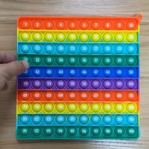 1-200 Numbers Counting Math Fidget Toys Rainbow Silicone Push Bubble Educational Math Games Toys for Preschool Kids