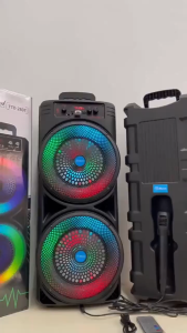 TTD-2807 Wireless Bluetooth Speaker With Mic Original 18 Inch Portable Speaker With High Quality Sound Wireless BT TWS USB FM Super Bass RGB Portable Bluetooth Speaker Radio Karaoke