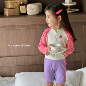 Childrens One-Piece Swimsuit Girls Speed Dry Swimming Costume Professional Training Student Swimwear Sunscreen Leisure Surf Suit