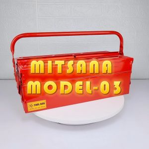 กล่องใส่เครื่องมือช่าง สีแดง กล่องเครื่องมือ 18 นิ้ว 2 ชั้น เหล็กหนา 0.7 มม. พ่นและอบสี เกรดพรีเมี่ยม 03 มิตร