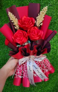 Satin Rose Flower Bouquet (Valentines Mothers Day Birthday Monthsary Anniversary Gift Graduation Gift Teachers Day Christmas Gift