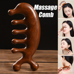 Đa Chức Năng lược massage Gua SHA Lược lược răng thưa Cho Đầu Da Đầu Trên Khuôn Mặt Cơ Thể Massage gỗ đàn hương tự nhiên Massager
