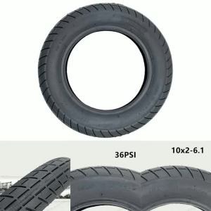 Tyre Inflated Tyre Parts & Accessorie 450g Black Inflated Replacement Rubber Scooter Thickened Tire 10x2-6.1 1PCS