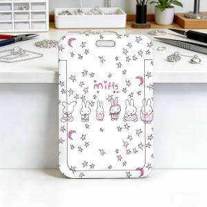 Miffy | Cute M-MiffyS-ES Cartoon Soft Neck Lanyard Plastic ID Card Cover Lightweight Holder Office Work Pass Name Tag Case