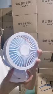 T21 พัดลมหนีบไร้สายพกพา 10000mAh ปรับความเร็วลม 5 ระดับ หมุนได้ 720° พร้อมไฟ LED และสายรัด