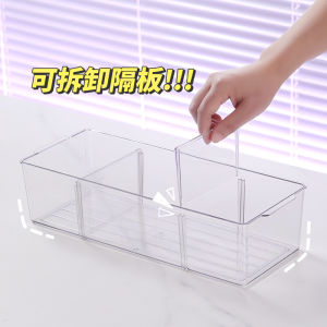 Acrylic Transparent Divided Storage Box Desktop Stationery Bullet Journal Post-It Badges Hair Ties Organizer with Lid
