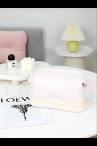 Makeup Bag PU Leather Portable Cosmetic Bag Pouch Large Capacity Travel Waterproof Beg Kosmetik Besar