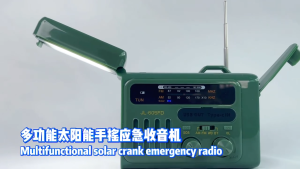 Đài phát thanh năng lượng mặt trời Middix đa năng di động khẩn cấp với loa Bluetooth đèn LED AM/FM tay quay điện ngoài trời đèn pin SOS