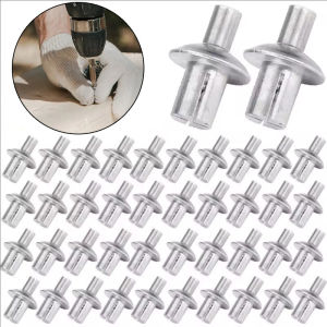 100 ชิ้น สกรูขยายแบบแตะ หมุดย้ำแบบค้อน / ตะปูหัวกลมขยายพร้อมสกรู / สกรูเกลียวปล่อยอลูมิเนียมอัลลอยด์สำหรับตู้ อุปกรณ์เครื่องกล และเครื่องมือที่มีความแม่นยำ
