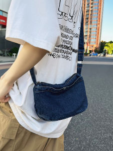 Túi Đeo Chéo Vải Denim Đơn Giản Phong Cách Harajuku Túi Đeo Vai Nhỏ Túi Điện Thoại Di Động Túi Vải Canvas Túi Xách Thời Trang Cho Học Sinh