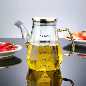 Leakproof Glass Oil Bottle High Borosilicate Vinegar Oil Seasoning Bottle Home Use Soy Sauce Vinegar Oil Tank Fragrant Oil Jar