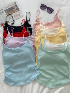 Summer New Arrival Mint Green Sling Vest with Chest Pad Push up and Show Cartoon Chest Small Chest Outer Expansion Short Beautiful Back Tank-Top
