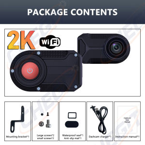 QHD 2K DVR Motorcycle Bicycle WIFI APP Driving Recorder Waterproof IP66 Front Dash Camera Recording for Cycling Riding Safety