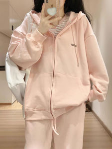 ผู้หญิง เสื้อสเว็ตเชิ้ต ชุดกีฬา ฤดูใบไม้ร่วง ฤดูหนาว ลำลอง หลวม สไตล์สองชิ้น หวาน เด็กผู้หญิง แฟชั่นวิทยาลัยจอแสดงผลแบบบางพักผ่อนเกาหลีขี้เกียจ